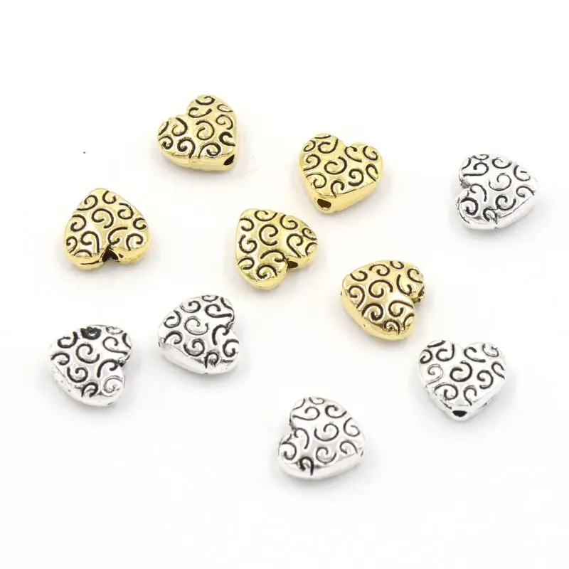 Металлические бусины-разделители в форме сердца 30 шт./лот фурнитура для