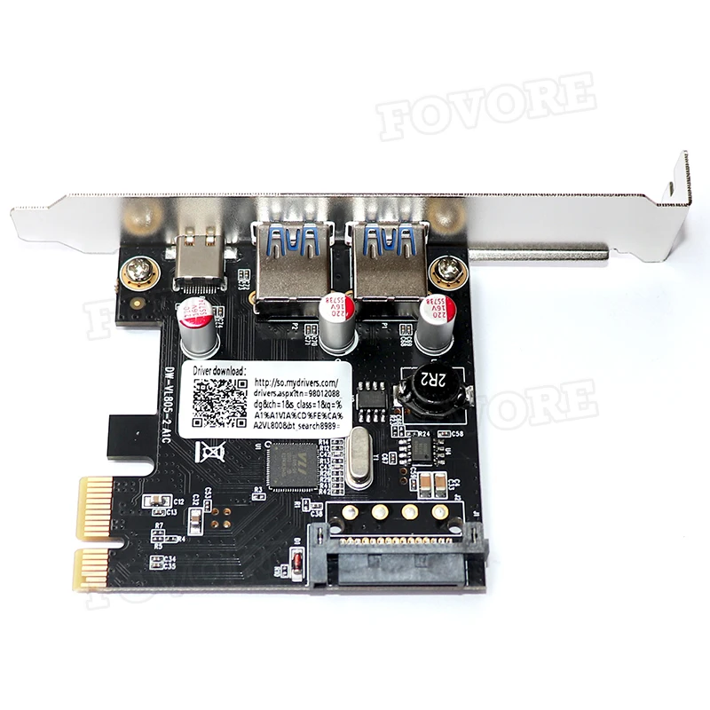 USB 3 1 PCI e адаптер 2 порта концентратор USB3.1 Тип C PCIe USB3 Type-C конвертер PCI-e x1 USB3.0 карта