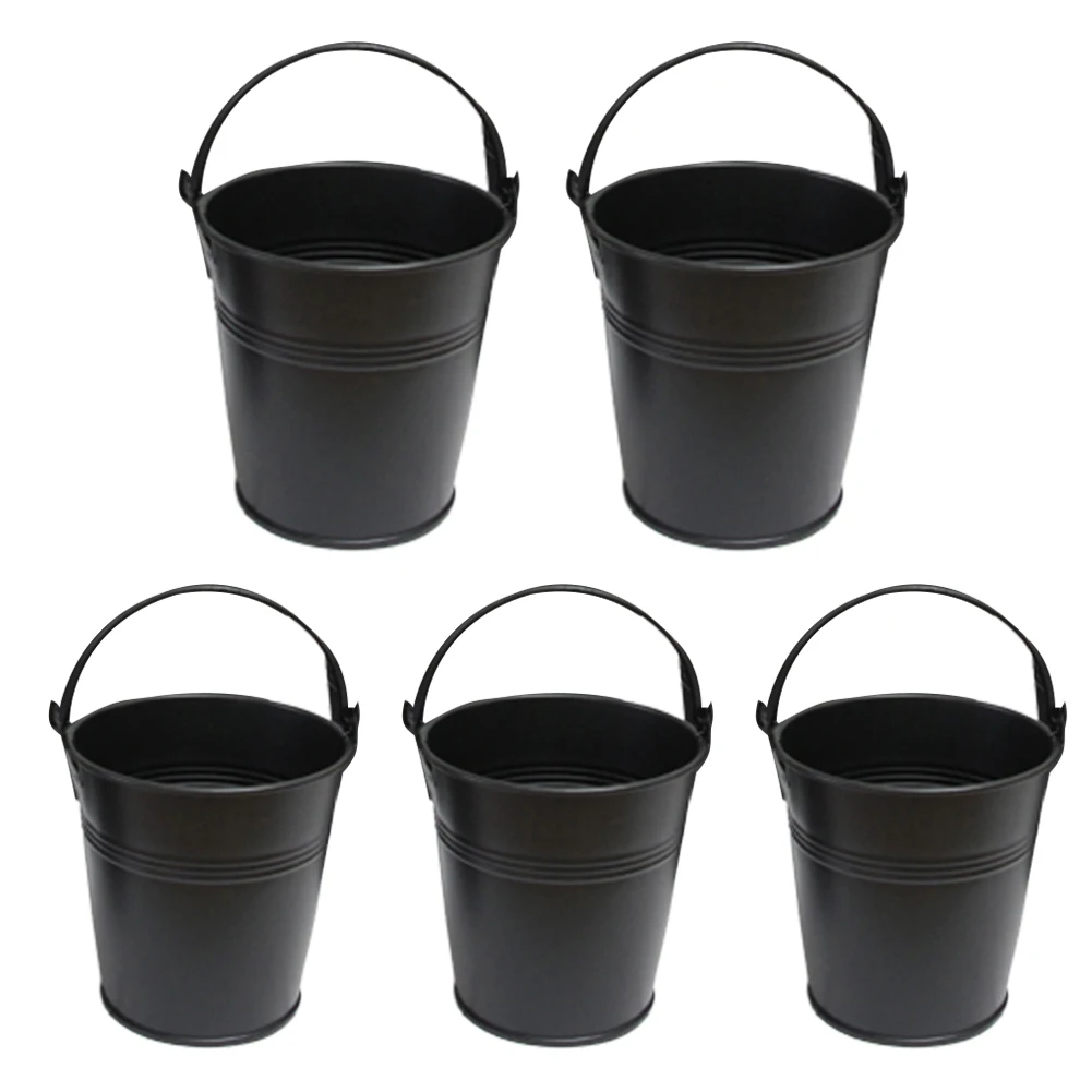 

5Pcs Portable Mini Iron Potted Planter Flower Succulent Plant Pot Home Decoration Desktop Flower Pots