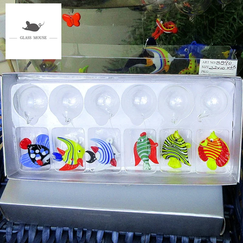 6 шт. миниатюрные фигурки рыб из муранского стекла|Статуэтки и миниатюры| |