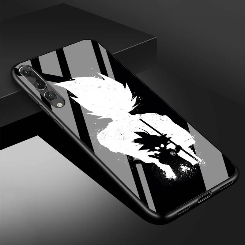 Чехол для телефона huawei P20 P30 lite P20 P30 PRO MATE 20 lite 20 PRO Honor 10 Dragon Ball z super Goku с логотипом из закаленного стекла - Цвет: B19071810-08.jpg