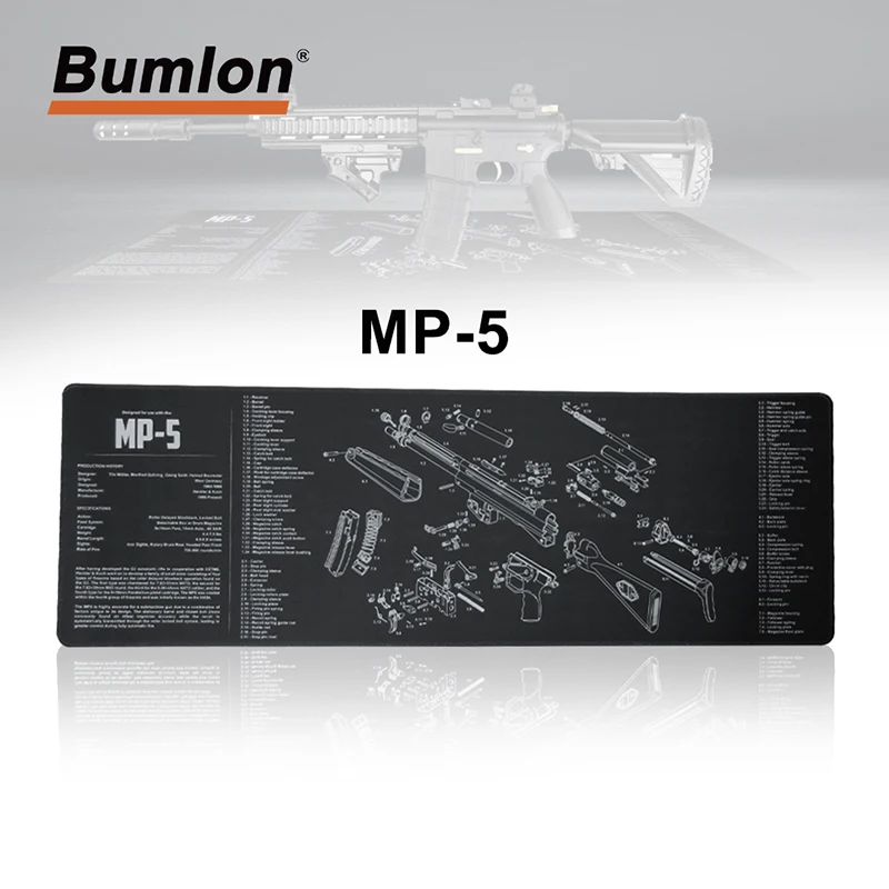 AR-10 MP5 1894 Gloc SKS пистолет для чистки резиновый коврик нескользящий чистящий коврик с схемой деталей и инструкциями оружейный коврик - Цвет: RL37-0114-MP5