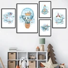 Морская жизнь холст живопись Beluga лодка светильник дома Декор плакаты и принты стены картины для гостиной лампа