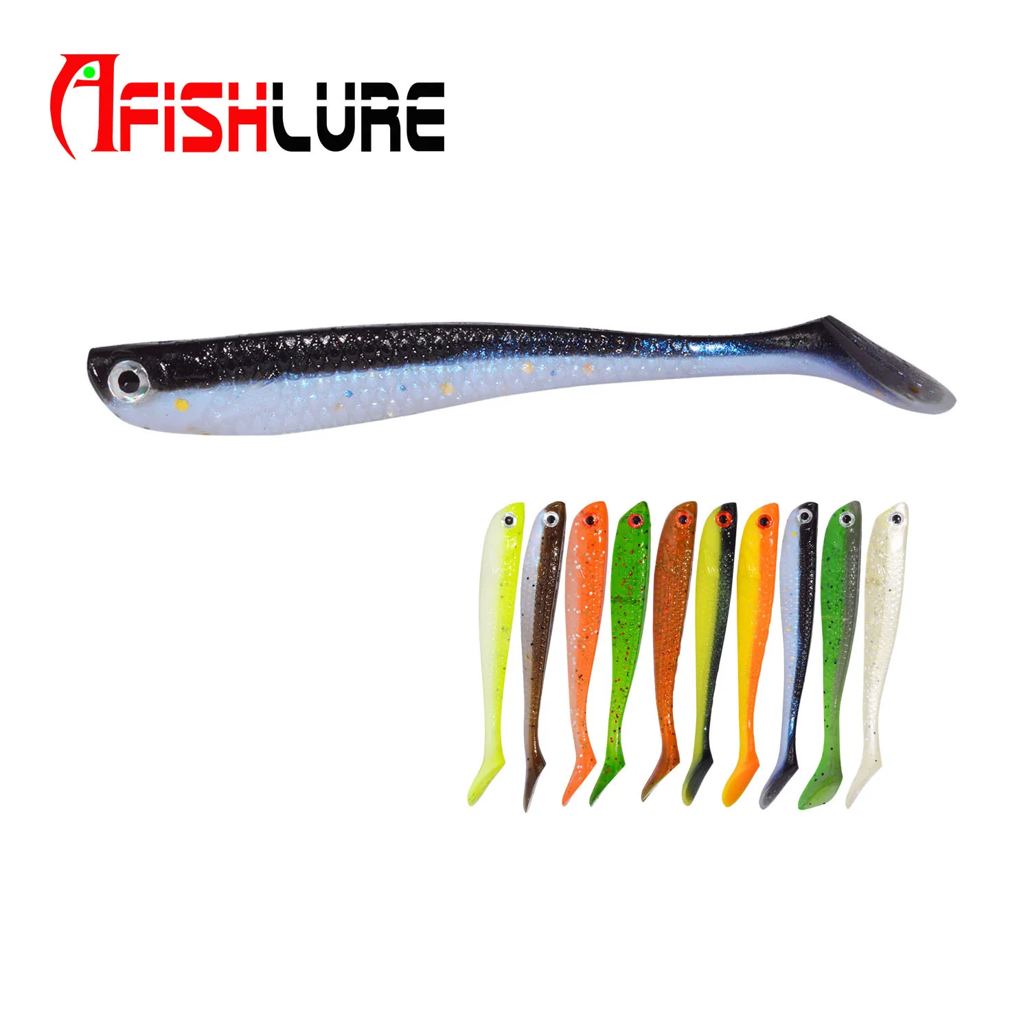 Afishlure T Хвост Мягкая Мини Шад приманка 55 мм/1 15g 10 шт./пакет искусственные мягкие