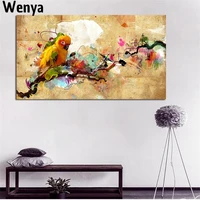 canvas poster abstract art paint parrot bird oil painting and print modern wall picture for living room home decor frameless
