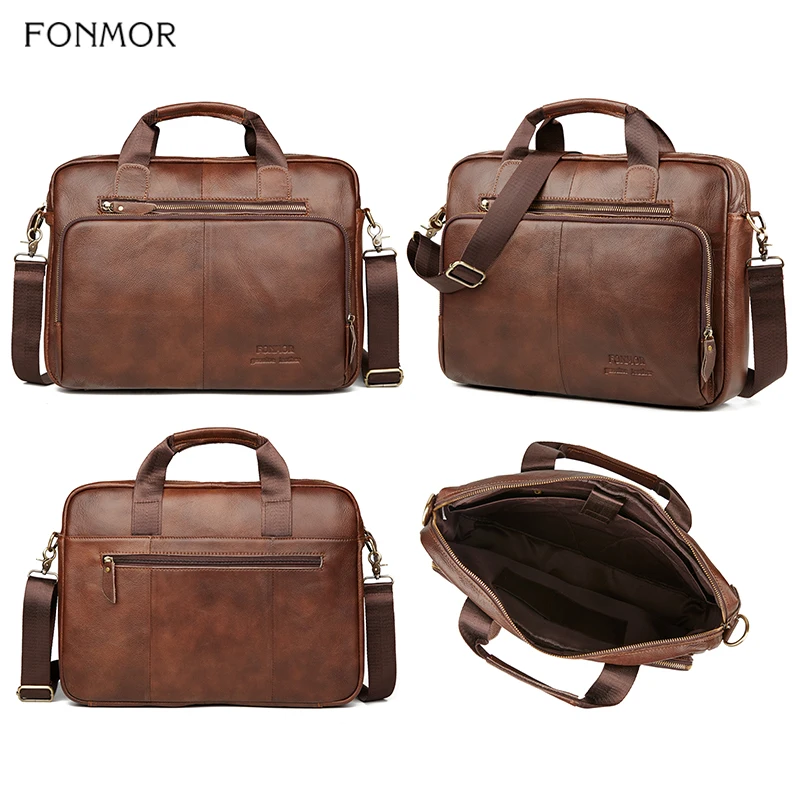 Мужской портфель из натуральной кожи Fonmor сумка мессенджер для ноутбука 15 6 дюйма