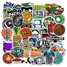 50pcs Skateboard Fashion Brand Logo Waterproof Sticker For Luggage Car Guaitar Skateboard Phone Laptop Bicycle Stickers