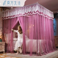 hot sale luxury palace mosquito net double princess bed curtain household three door mosquito net pattern net without bracket