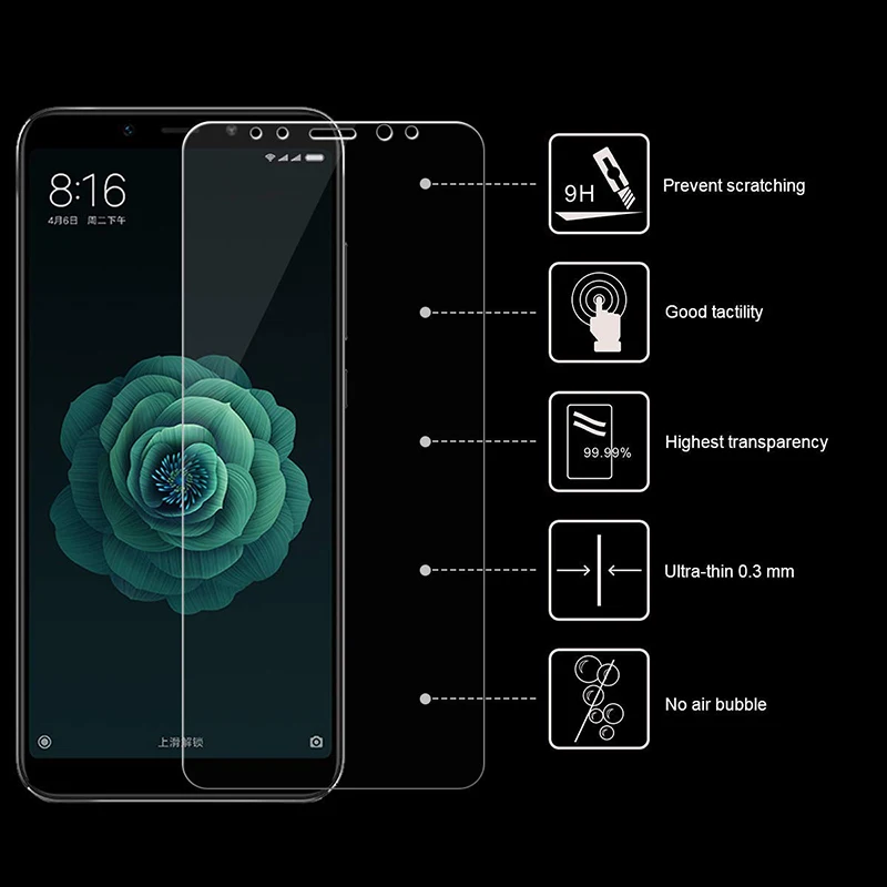 mi a2 light protective glass for xiaomi a2 lite screen protector on xiaomi a 2 2a a2lite mia2 armor tempered glas sheet film free global shipping