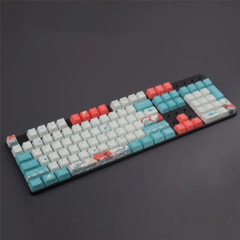 Keycap OEM PBT полный размер 104 ключ Ukiyo e японская манга игровая Кепка для GH60 GK61 84 96 87