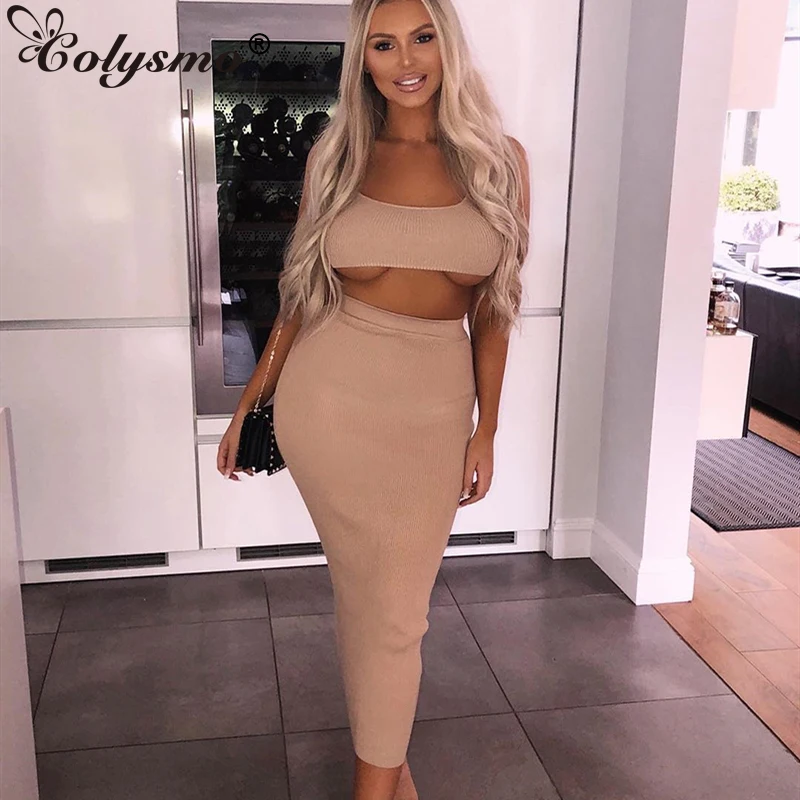 Женский комплект из двух предметов Colysmo укороченного топа и длинной юбки