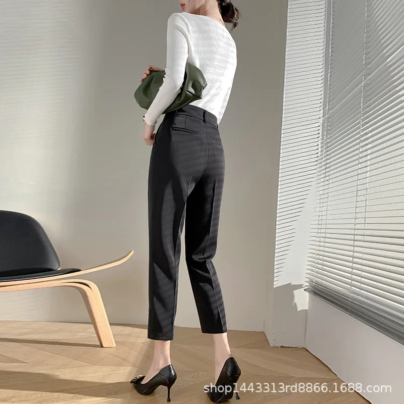 Девять точек осени новые брюки с редисом женские прямые трубы высокой талией