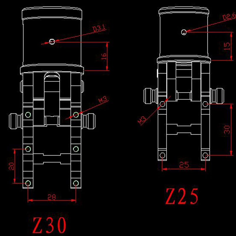 Складной кронштейн Yuenhoang Z16MM/Z22MM/Z25MM/Z30MM алюминиевый сплав с ЧПУ для