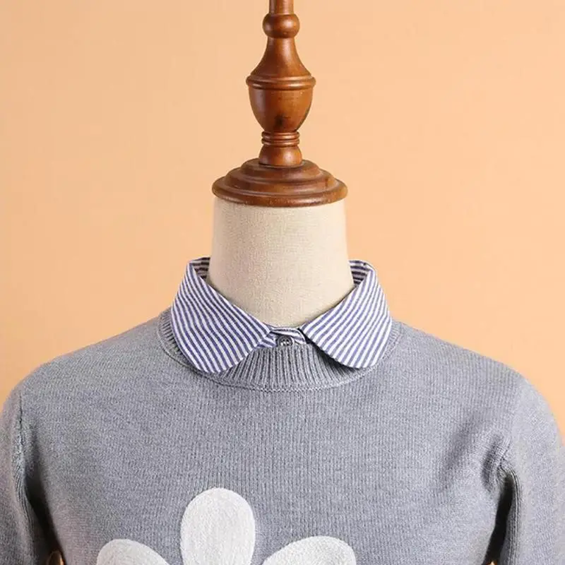 

Fashion Women/Men Stripe Detachable Lapel Choker Necklace Shirt Fake False Collar Fashion Shirt Apparel Accessories
