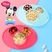 disney mickey minnie baby dinner plate eating training bowl silicone anti drop bowl silicone spoon