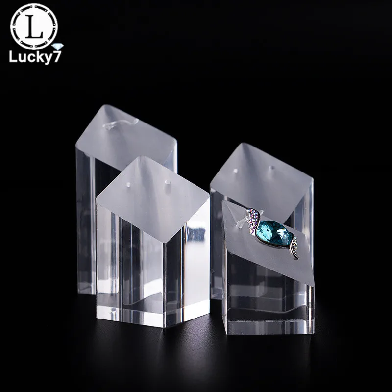 4 шт./компл. акриловый прозрачный серьги кольцо для ключей брелок Дисплей стенд