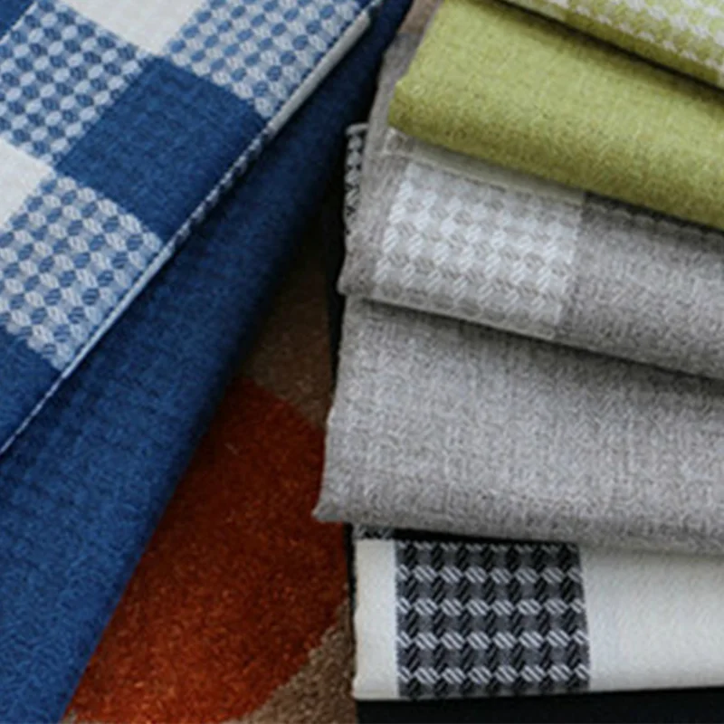 Ширина 58 дюймов диван качественная жидкая льняная клетчатая полоса однотонная