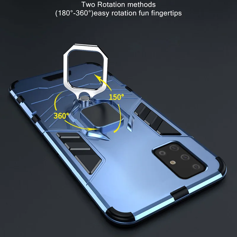 Металлический магнитный чехол с кольцом-держателем для Samsung Galaxy M31 M21 M11 A31 A41 A51 A71 A30