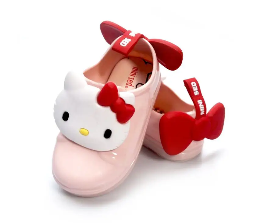 Стиль hello kitty пластиковые сандалии для девочек дышащая детская обувь детские сандалии