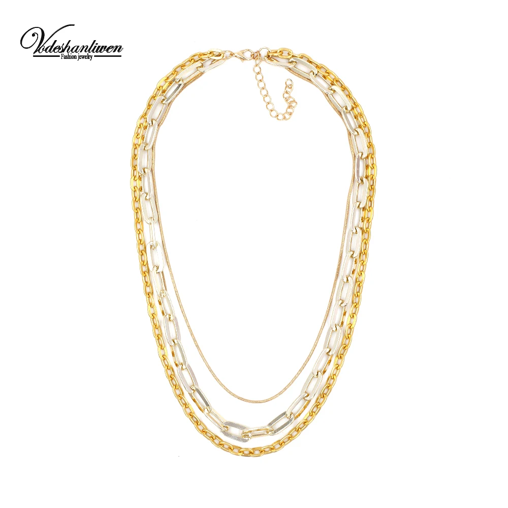 Vodeshanliwen ZA Hot Sale Women Metal Chain Choker Necklaces &amp Pendants Vintage Maxi Statement Necklace Fashion Jewelry | Украшения и