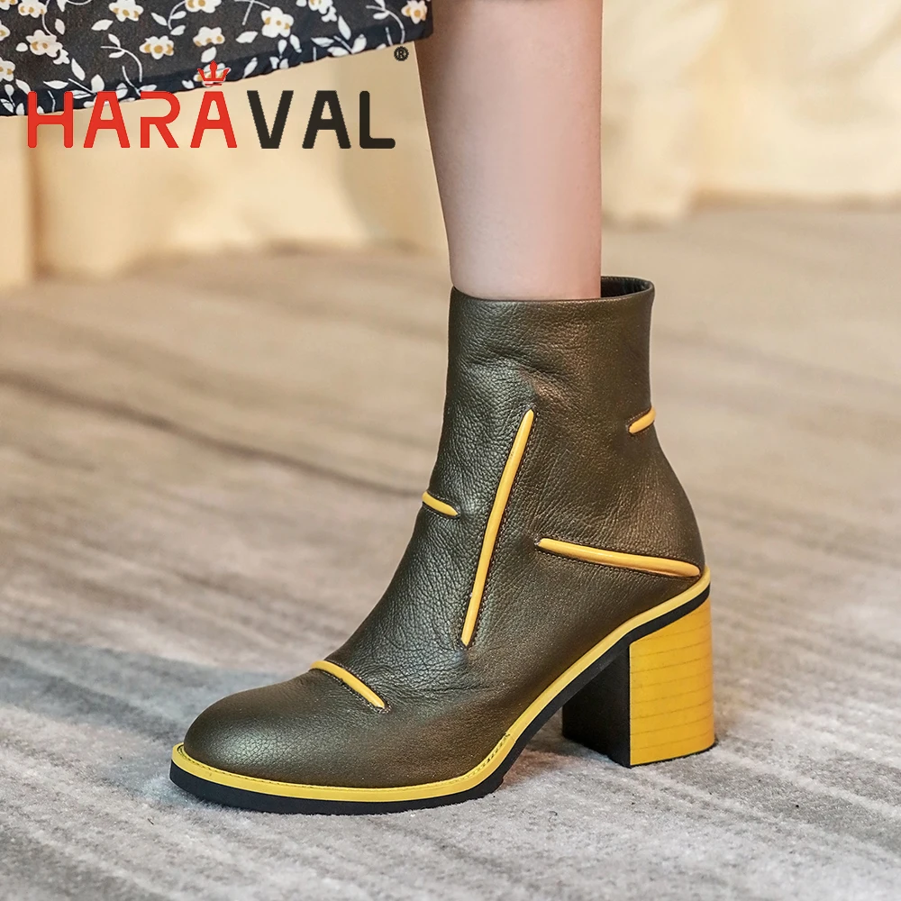 

Женские ботильоны из натуральной кожи, на толстом каблуке, на осень/зиму