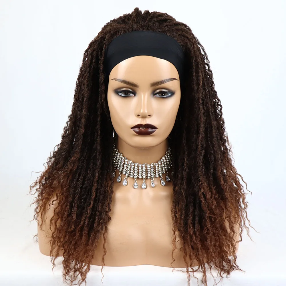 Коричневые синтетические парики Omber на голову для дредов волос афро кудрявые