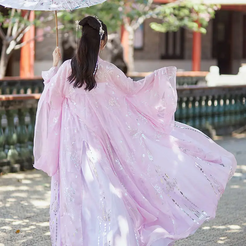 XinHuaEase Hanfu женские розовые китайское традиционное платье танцевальный сказочный