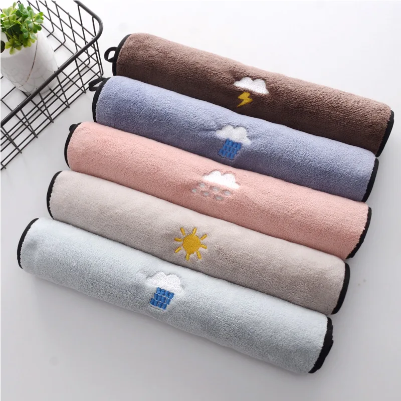 Quick Dry Microfiber Coraline Toalha Face Towel Absorbent Embroidery Pattern Lovely Hand Towels Bathroom for Kids Adults Home | Дом и сад