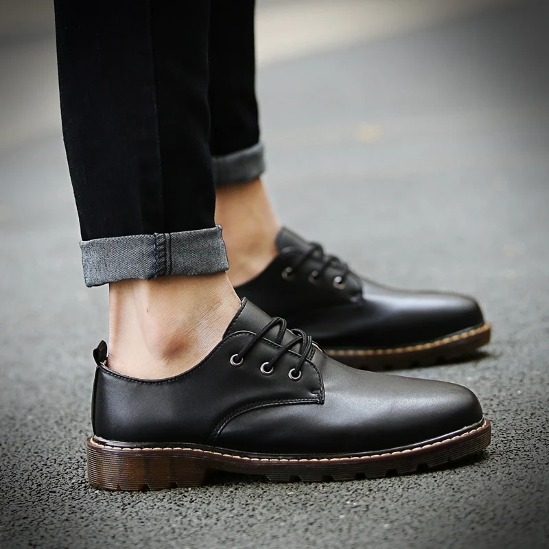 New Autumn Fashion Comfortable Oxford Men Leather Shoes Genuine High Quality Soft Casual Breathable Highheel | Обувь