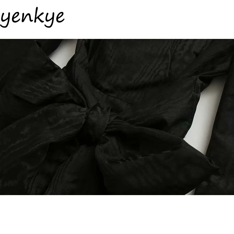 Женское винтажное офисное платье-блейзер черное платье-трапеция с v-образным