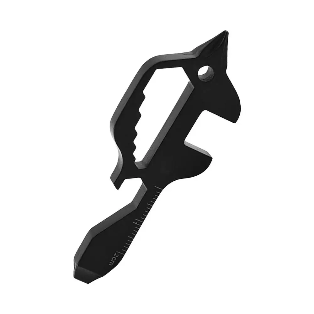 

7-in-1 Multi-function Tool Stainless Steel Key-shaped Pocket Mini Tool Bottle Opener Wrench Screwdriver Mobile Phone Holder
