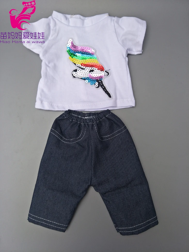 Кукла-младенец Блесток рубашка одежда с вышивкой в виде птички для 18-дюймовой