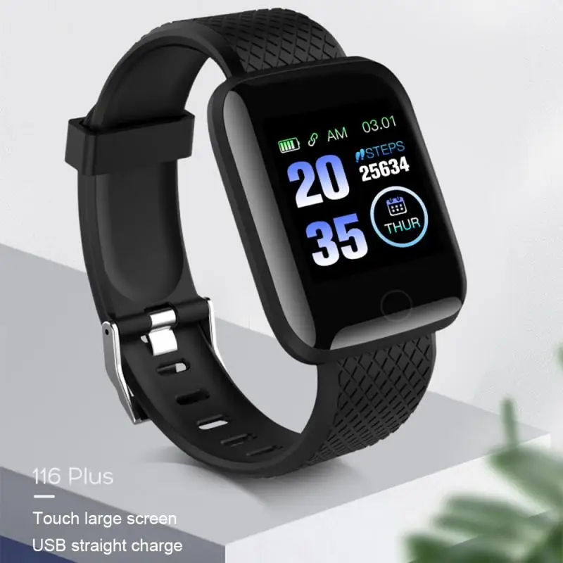 

Monitor Band Fitness Tracker Wristbands Wearable Devices Pedometers 116Plus Smart Band Watch Bluetooth Heart Rate Blood Pressure