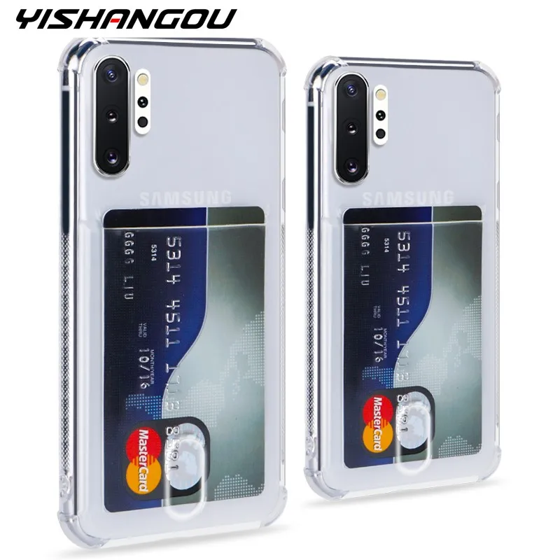 YISHANGOU для samsung Galaxy S9 S10 обратите внимание; размеры 9 и 10 плюс S10E A10 A20 A30 A40 A50 A70 кристально чистый слот для карт Мягкий силиконовый чехол Крышка