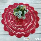 Круглая Современная скатерть 40 см, хлопковая вязаная крючком Рождественская обеденная тарелка с цветами, кружевная стеклянная подставка, кухонные и свадебные подставки