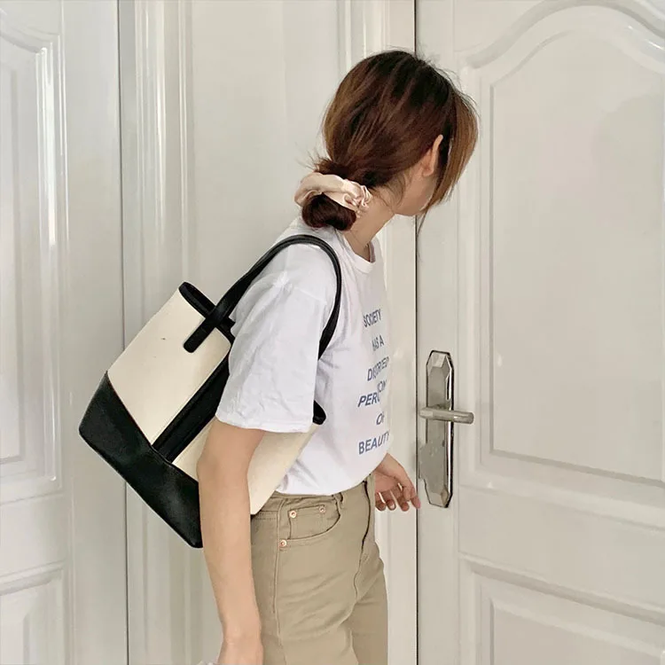 

Vintage Capacity Bucket Canvas Shoulder Bags for Women 2021 High Branded Crossbody Hand Bag Lady Trend Handbags Purses 6669