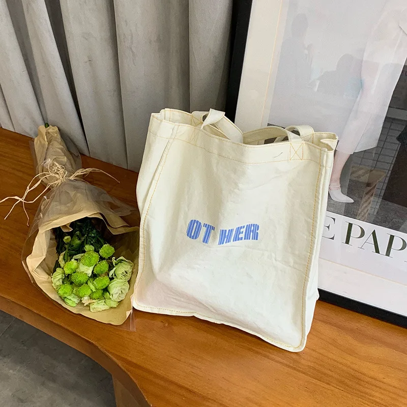 Модная Корейская новая холщовая женская сумка через плечо с надписью мессенджер