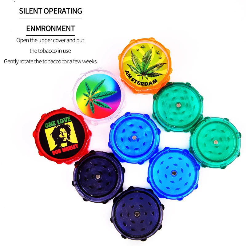 Plastic Tobacco Grinder Leaf Herbal Herb Smoke Spice Crusher Hand Muller 2 Layer Dia Smoking Accessories Color Random | Дом и сад