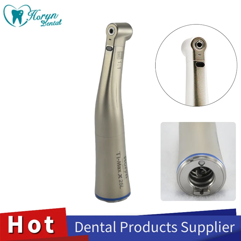 Fiber Optic 25000LUX Contra Angle Handpiece Push Button FIT TI MAX X25L High Quality