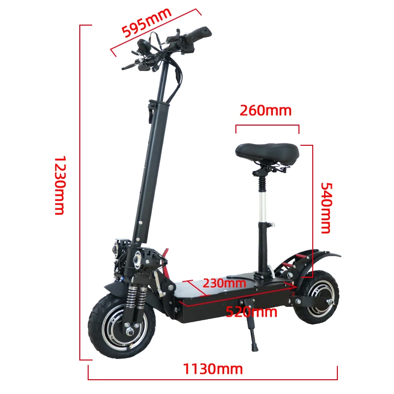 

Electric Scooters Adults 52V 2600W Dual Motors 75km/h Fast Speed Foldable 10 inch e scooter 3 gears Fat Tire Electric skate