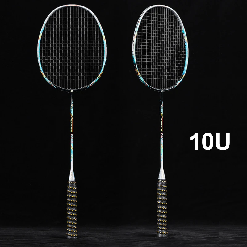 

Профессиональная ракетка для бадминтона из углеродного волокна 10U, суперлегкая графитная ракетка с веревкой 30 фунтов, для взрослых 50 г
