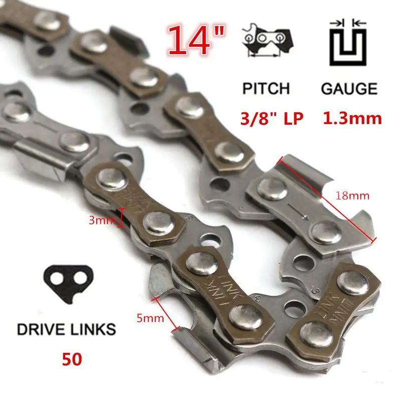 14 дюймов Цепь лезвия для бензопилы резьба по дереву бензопила Запчасти 52 ссылки