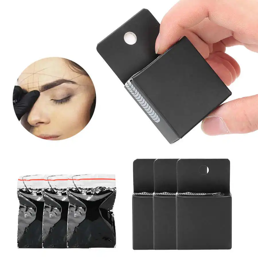 

1set Eyebrow Stencil Eyebrow Mapping String Positioning Thread Marker Pre-Inked Tattoo Measuring Tool Easy To Wear
