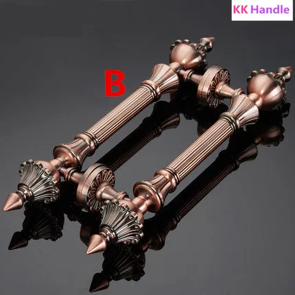 2 шт. Античная латунная деревянная дверная ручка 330 437 мм развернутая Установка