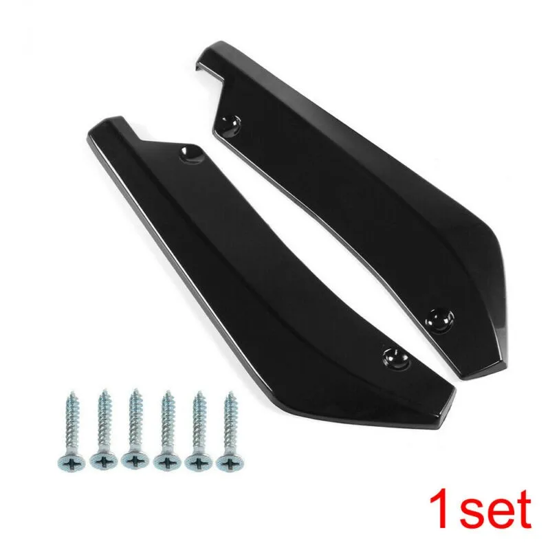 

2pcs Rear Lip Splitters Black Bumper Canard Diffuser Parts Protector New