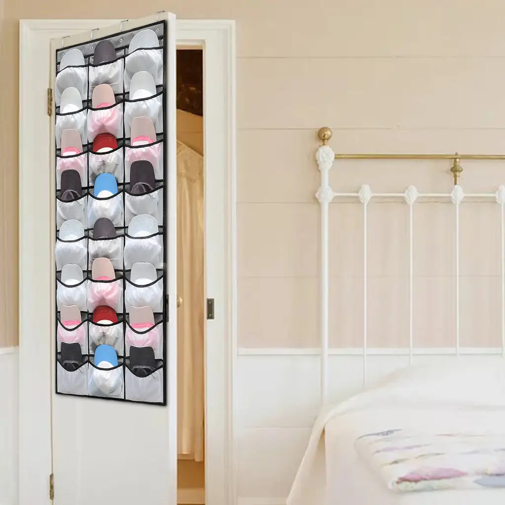 

Подвесной органайзер с 24 сетчатыми карманами, настенный держатель для обуви, вешалка для хранения сумок