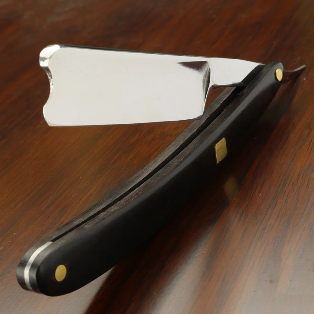 JP 440 стальная Парикмахерская прямая бритва черная ручка с качественным чехлом из