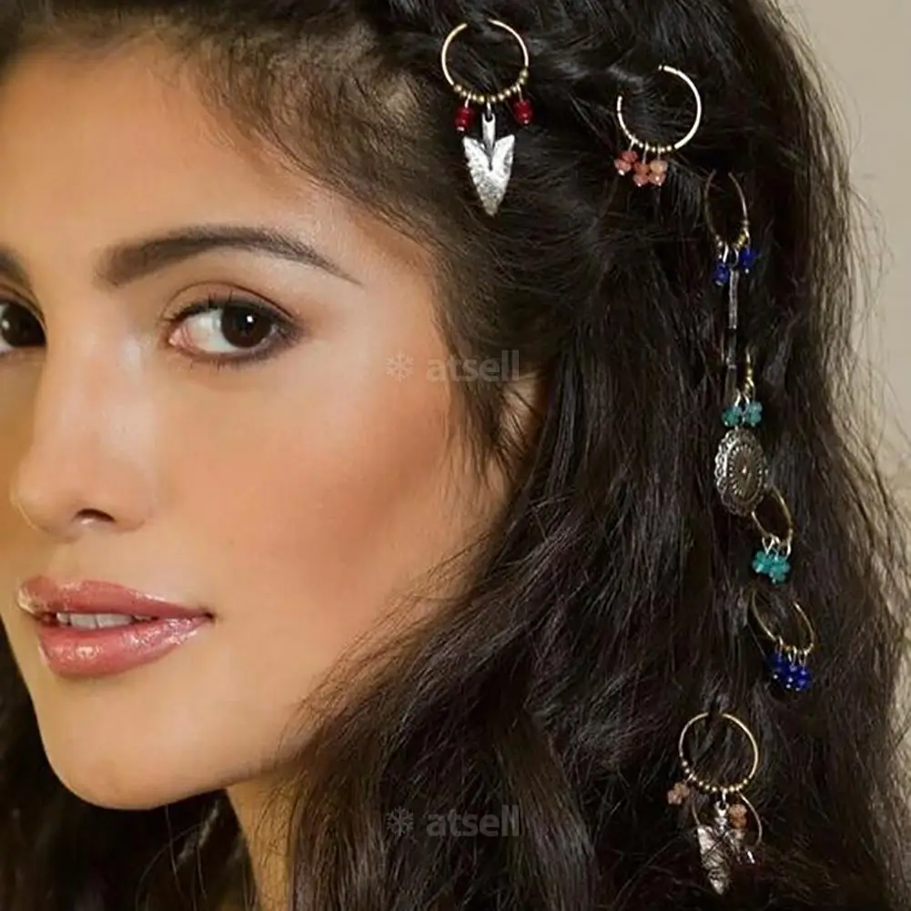 7/8 шт/набор монет расшиты разноцветными бусинами и подвески кольца набор зажим