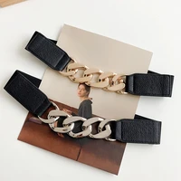 luxury belt women dress wide luxury waistband punk leather ladies fashion stretch waist belts casual dress ceinture pj436