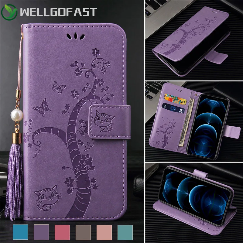 

Leather Flip Wallet Case for Huawei P40 P30 Lite Pro Cover Honor 10 Lite 9C 9S 9X 8A Y7P Mate40 Mate20 Tassel Phone Bags Coque